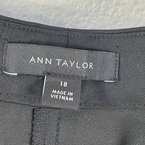 Ann Taylor Womens Plus 18 Sophia Black Dress Pants Side Tuxedo Striped Trousers - Picture 3 of 10